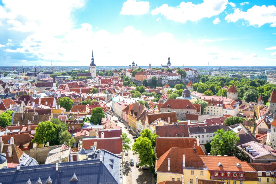 World heritage site church of the stationary bird's eye view