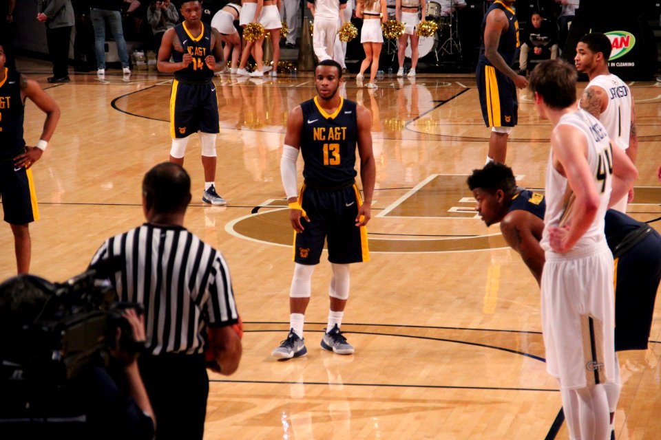 GT vs NC A&T basketball Dec 2016 - Austin Williams at free throw line