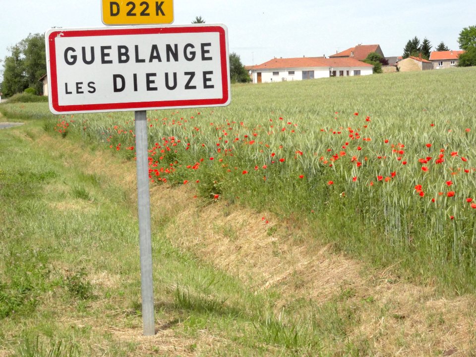 Guéblange-lès-Dieuze (Moselle) entrée