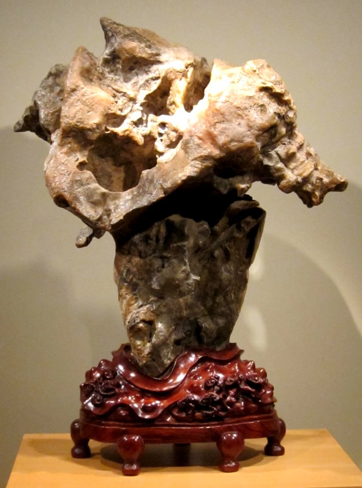 Guai (strange stone), c. 17th century, limestone with huanghuali stand, HAA