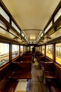 Großer Normalbeiwagen (1135) Innenraum - Straßenbahnmuseum Dresden