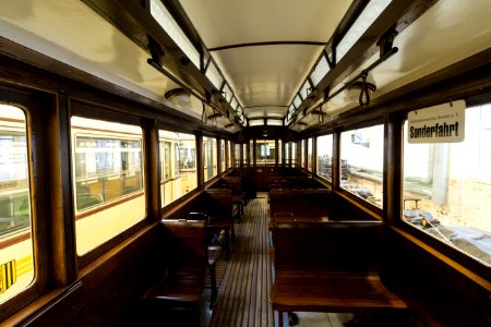 Großer Normalbeiwagen (1135) Innenraum - Straßenbahnmuseum Dresden (2)