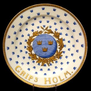 Gripsholm Service plate, China, Qing dynasty, c. 1776 AD, porcelain - Östasiatiska museet, Stockholm - DSC09512