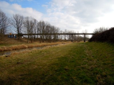 Großdeubener Pleißebrücke die Bundesstraße 2 überführend -Fernansicht- im März 2018c
