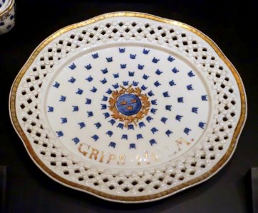 Gripsholm Service basketwork plate, China, Qing dynasty, c. 1776 AD, porcelain - Östasiatiska museet, Stockholm - DSC09517