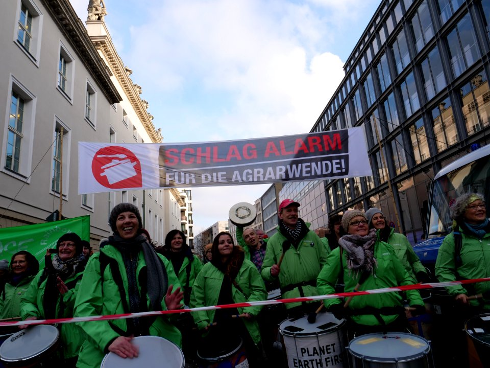 Greenpeace drummers "Wir Haben Es Satt!" Demonstration 2019 02
