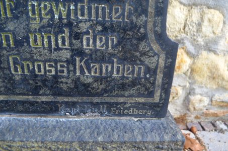 Groß-Karben, Friedhof, Gefallenendenkmal, WK 1, Feuerwehr, detail