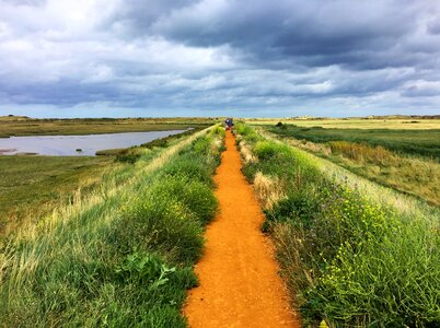 Coast path marshes norfolk