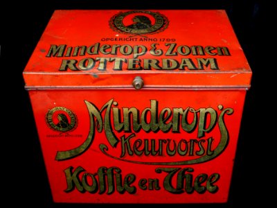 Groot rood Minderops Keurvorst Koffie en Thee blik, foto1