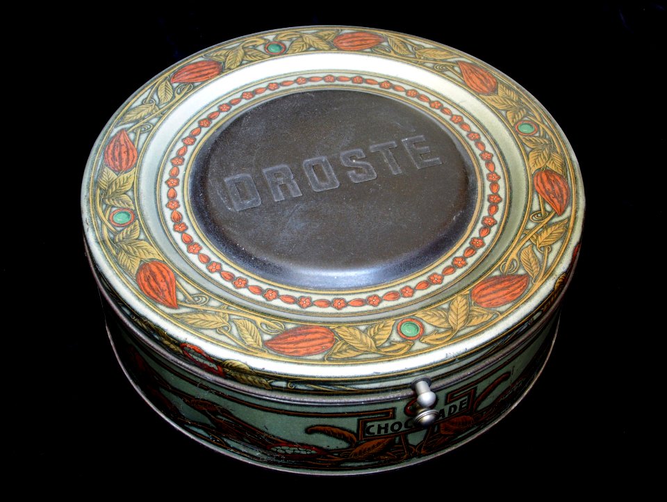 Groot rond Droste chocolade blik, foto4
