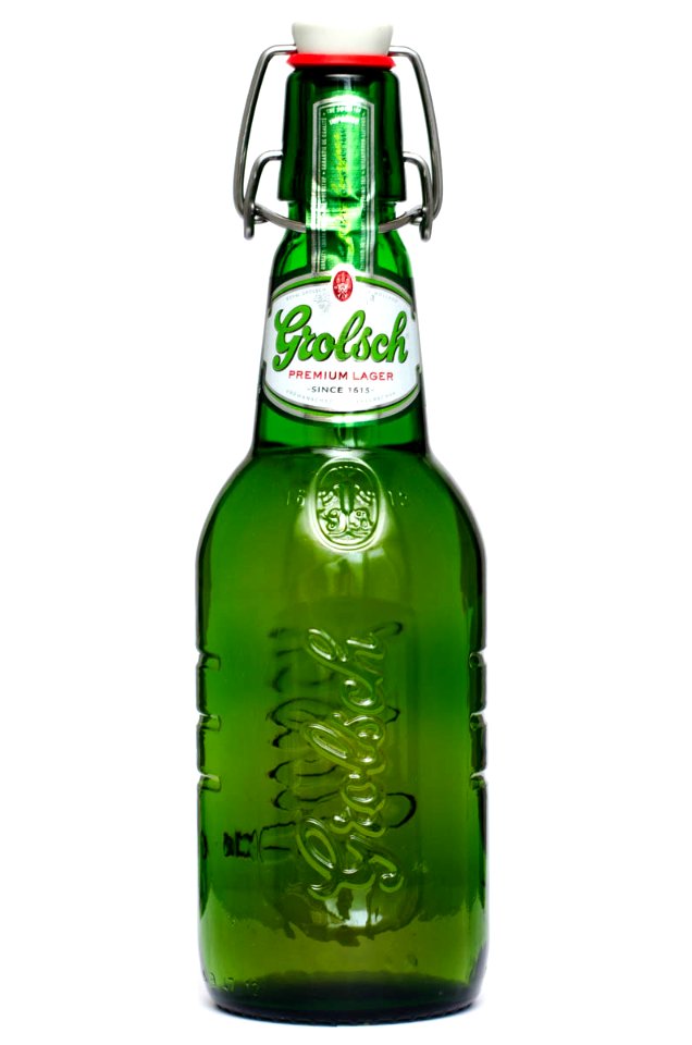 Grolsch premium lager bottle unopened