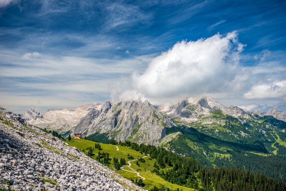 Schachenhaus lodge zugspitze clouds
