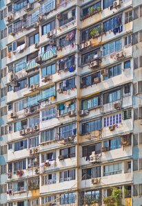 Apartment block poverty india photo