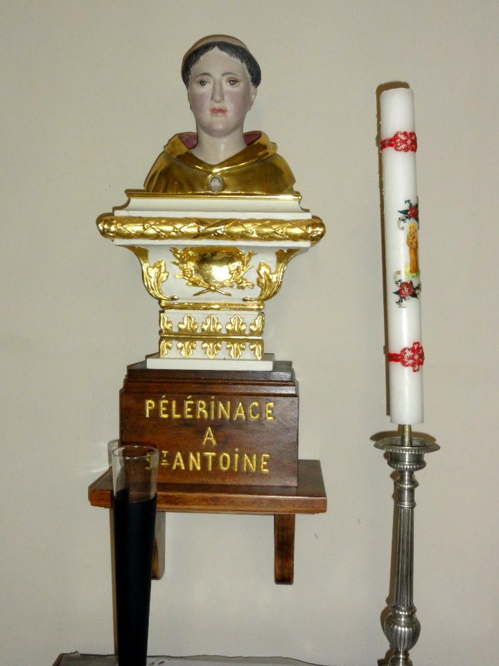 Hertzing (Moselle) église, buste saint Antoine