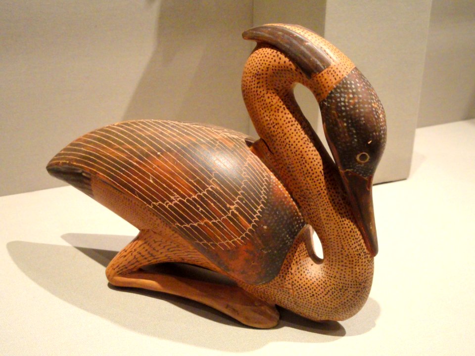 Heron-Shaped Perfume Flask, about 580-550 BC, East Greek, Miletus, ceramic - Cleveland Museum of Art - DSC08196