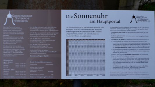 Herrenberg, Stiftskirche, Sonnenuhr, Tafel