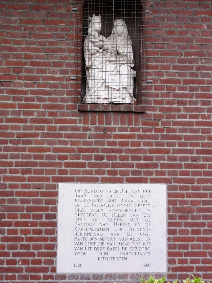 Herpen Rijksmonument 32390 Koolwijk plaquette St.Annakapel