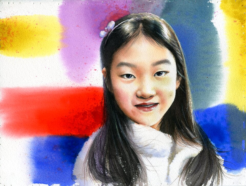 Fine art figure paintings watercolor portrait