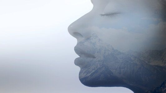 Girl mountain alps