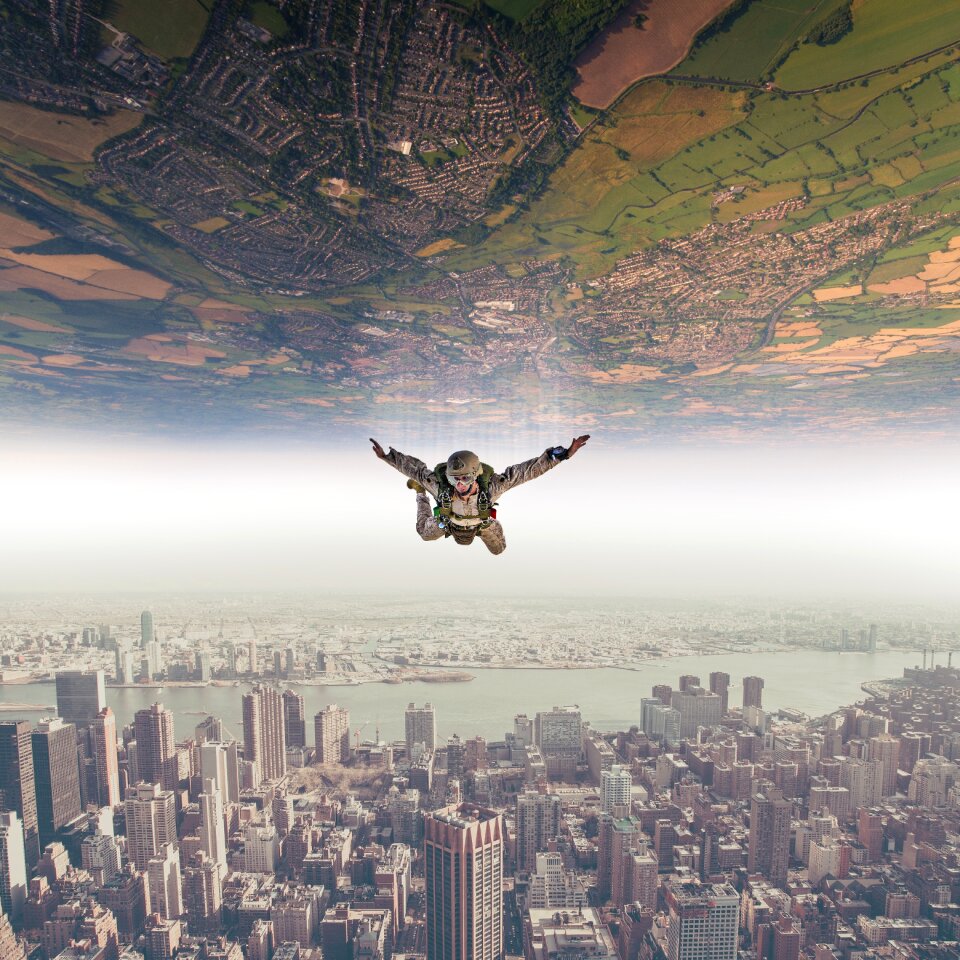 Landscape nature flying