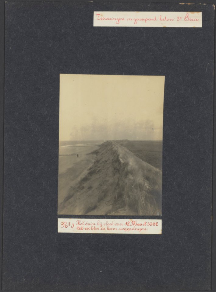Het duin bij de vloed van 12 maart 1906 tot achter de kam weggeslagen, Bestanddeelnr 23