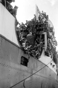 Het eerste contingent demobilisanten van de „C-divisie „7 December, 1400 milit, Bestanddeelnr 3417
