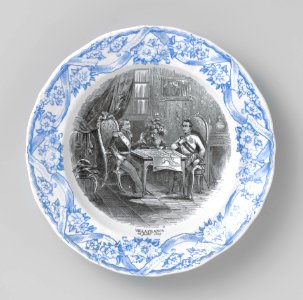 Herdenkingsbord uit 1870 nav Verdrag van Villafranca (1859), Petrus Regout & Co