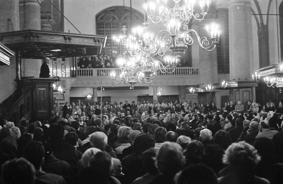 Herdenkingsdienst in de Westerkerk voor King. Professor dr. W. F. de Gaay Fortma, Bestanddeelnr 921-2331