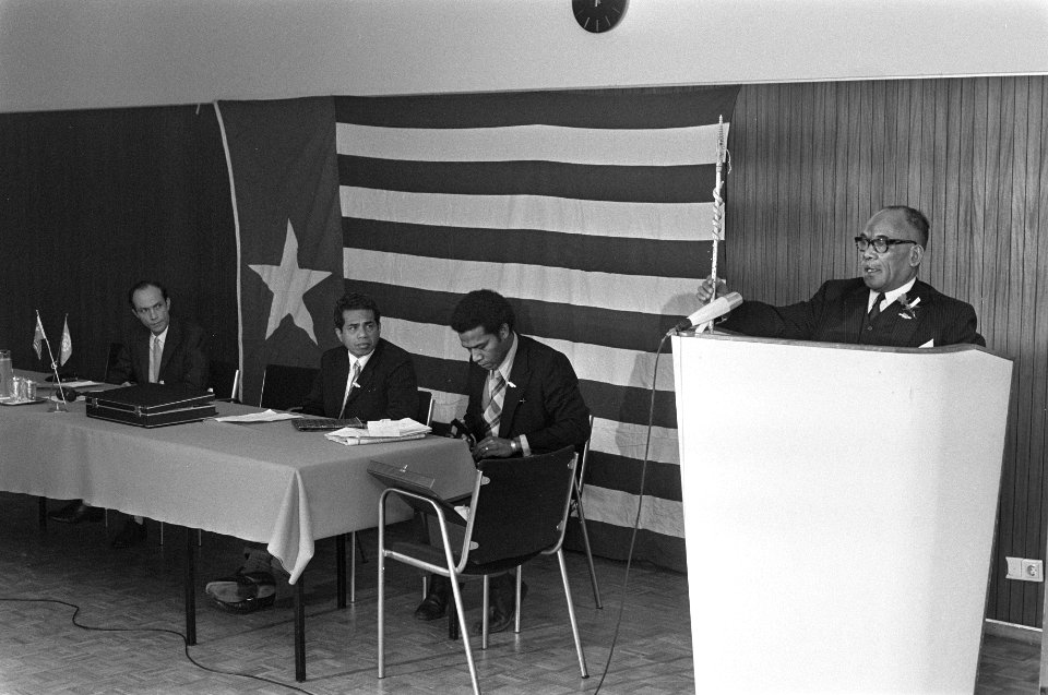 Herdenkingsbijeenkomst Papoeas in Den Haag , toespraak van M. W. Kasiepo , presi, Bestanddeelnr 926-0689