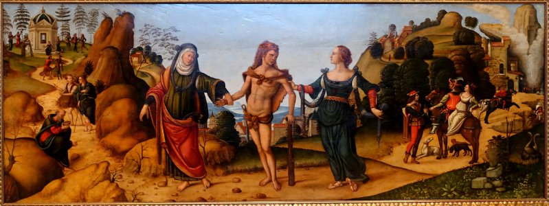 Hercules at the Crossroads by Niccolo Soggi, oil on poplar wood - Bode-Museum - DSC02467