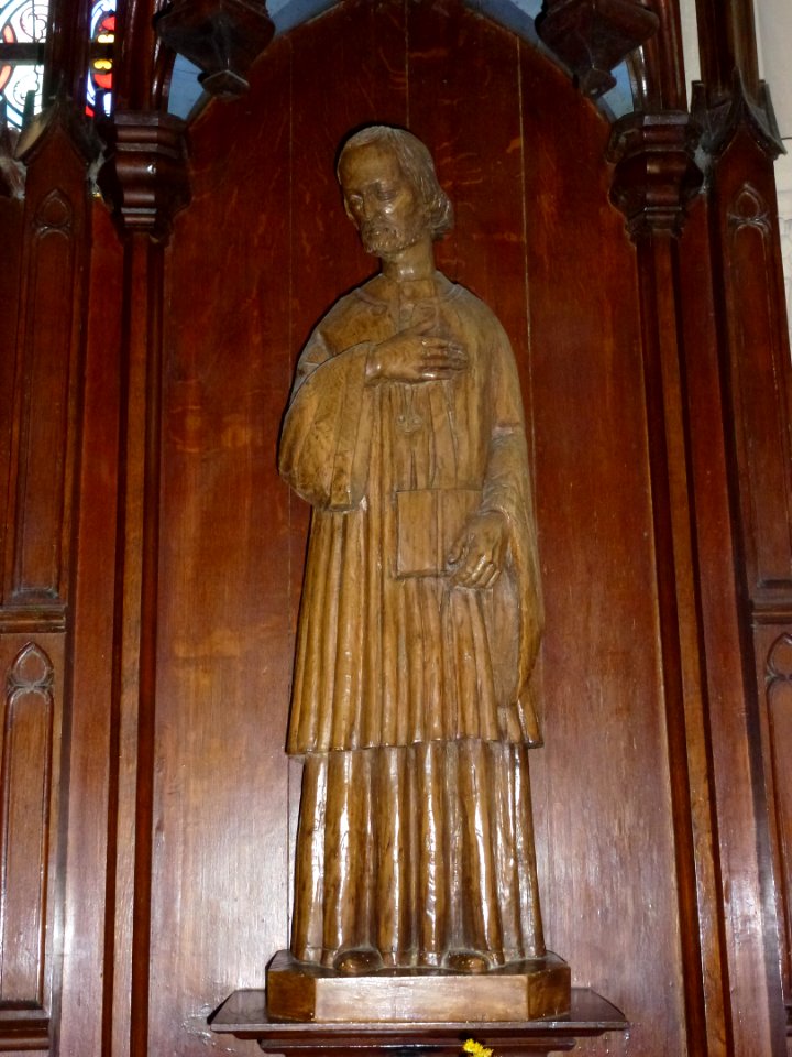 Herbinghen (Pas-de-Calais) église, statue d'un saint