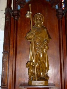 Herbinghen (Pas-de-Calais) église, statue Saint Roch