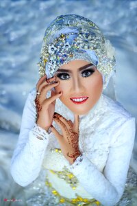 Bride portrait blue wedding