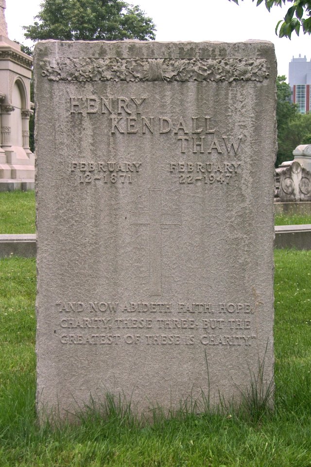 Henry Kendall Thaw Grave, Allegheny Cemetery, 2015-06-19, 01