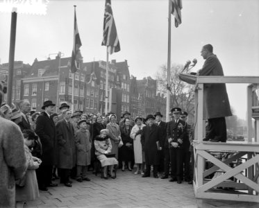 Henry Hudsonherdenking , onthulling van een gedenkplaat in de Schreierstoren, wa, Bestanddeelnr 910-2743