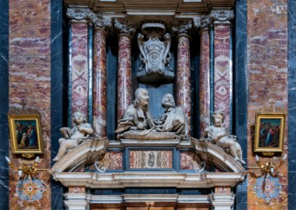 Hercules and Aloysius Bolognetti, inside of church Gesù e Maria, by C.Rainaldi, Rome, Italy photo