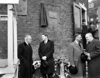 Henry Hudsonherdenking , onthulling van een gedenkplaat in de Schreierstoren, wa, Bestanddeelnr 910-2740