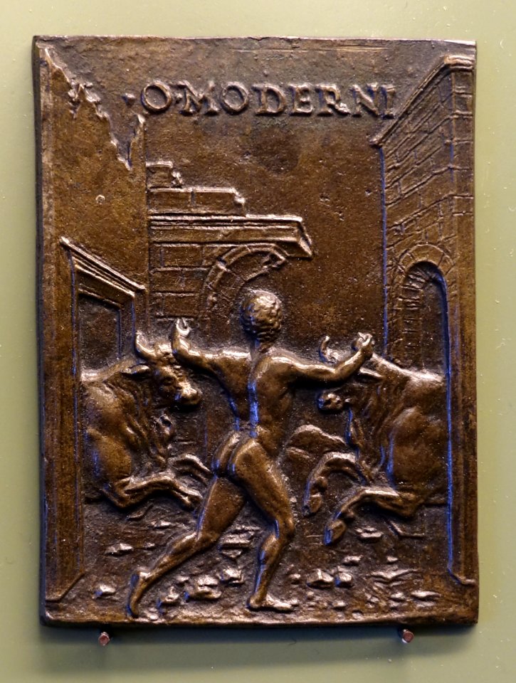 Hercules and the Oxen of Geryon, Galeazzo Mondella (Moderno), late 15th to mid 16th century AD, bronze - Bode-Museum - DSC02509