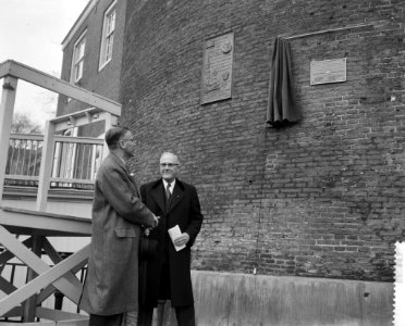 Henry Hudsonherdenking , onthulling van een gedenkplaat in de Schreierstoren, wa, Bestanddeelnr 910-2739