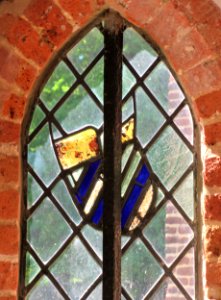 Heraldic glass, St Andrew, Sandon