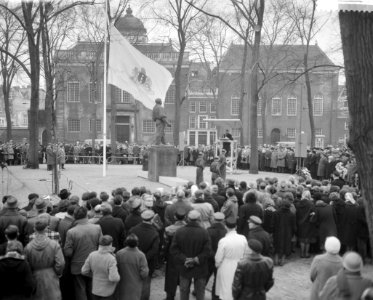 Herdenking februaristaking te Amsterdam, overzicht van de plechtigheid, Bestanddeelnr 911-0508