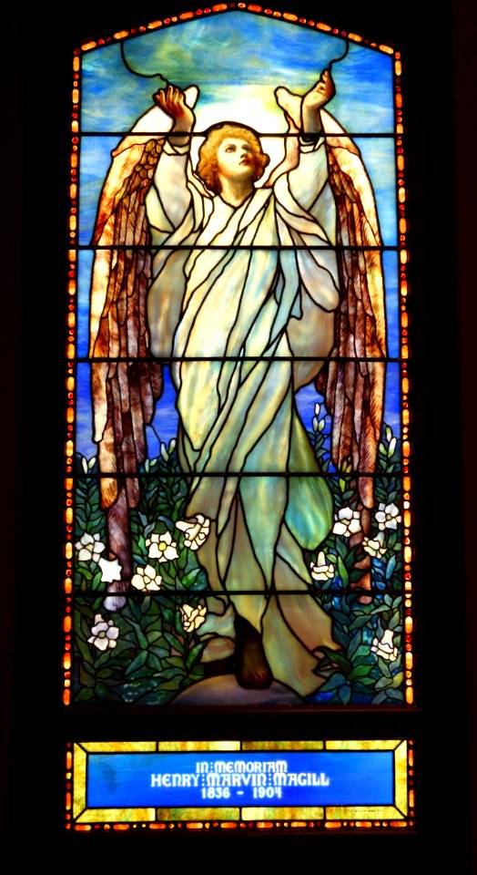 Henry Marvin Magill Memorial Window, Tiffany Studios, c. 1900, glass, pigment, lead, copper foil - Cincinnati Art Museum - DSC04314