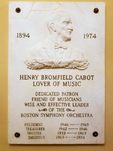 Henry Bromfield Cabot memorial - Symphony Hall - Boston, MA - 20171007 195002 photo