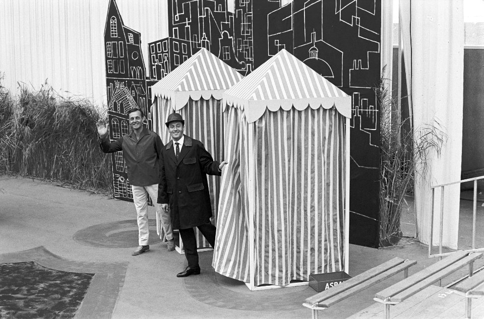 Herenmodebeurs in het RAI-gebouw. Modellen presenteren nieuwe mode, Bestanddeelnr 912-9700