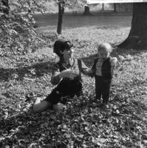 Herfst, jong en oud genieten in het Kralingse Bos (Rotterdam), Bestanddeelnr 918-2765
