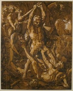 Hercules Killing Cacus by Hendrick Goltzius, Honolulu Museum of Art