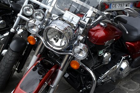 Motorcycle chrome engine photo