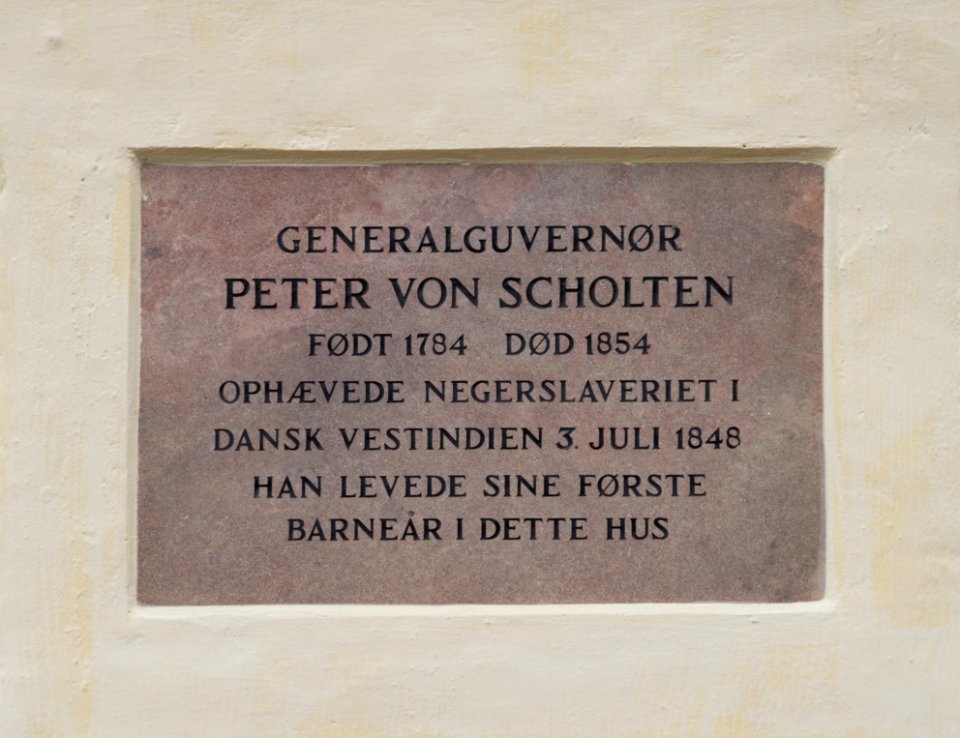 Here-lived plaque Peter von Scholten Viborg Denmark
