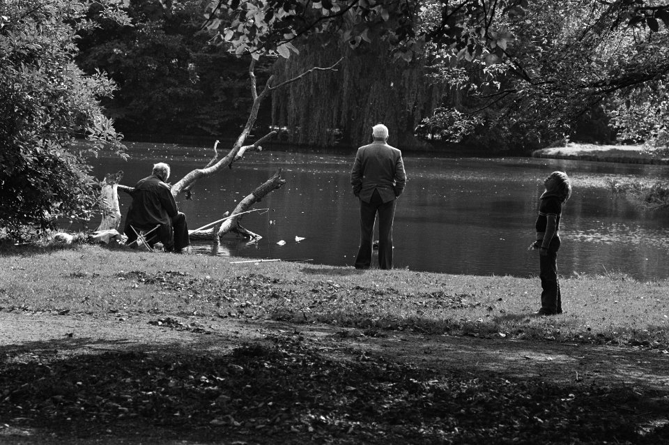 Herfst, parken, mannen, vissen, Bestanddeelnr 930-4552