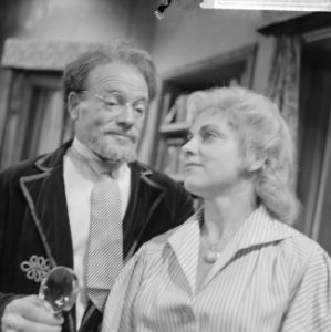Hij zit aan de smeltkroes, een TV-spel van VPRO. Max Croiset als professor Men, Bestanddeelnr 914-4176